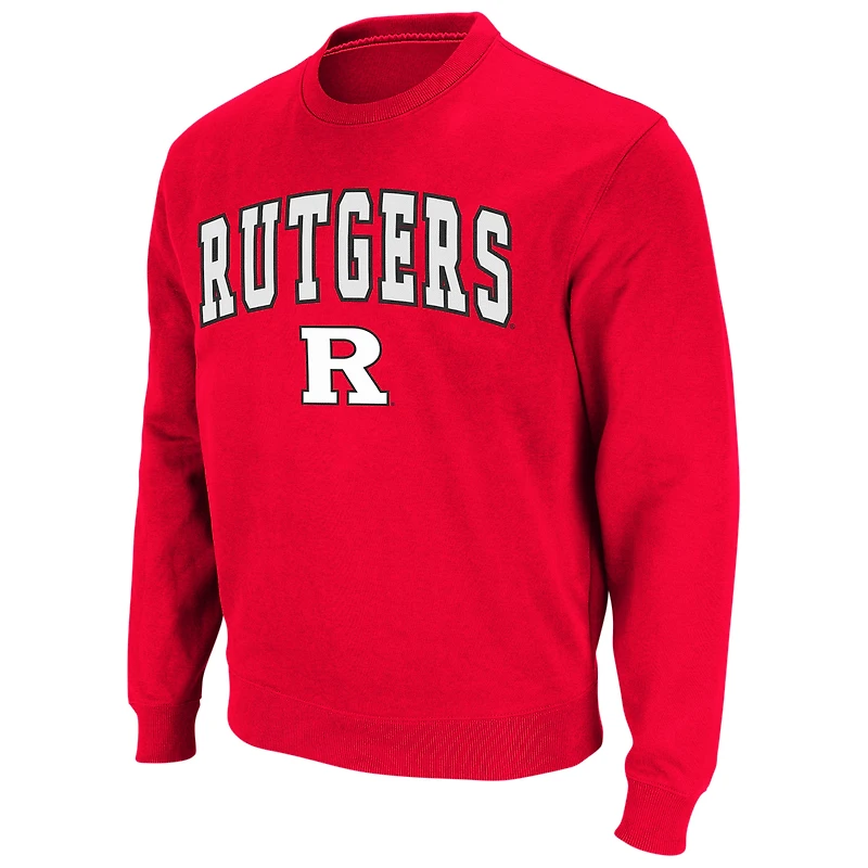 Colosseum Scarlet Rutgers Knights Arch & Logo Sweat à col rond pour homme