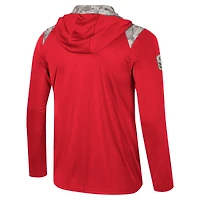 Men's Colosseum Scarlet Rutgers Knights OHT Military Appreciation Quarter-Zip Hoodie Jacket