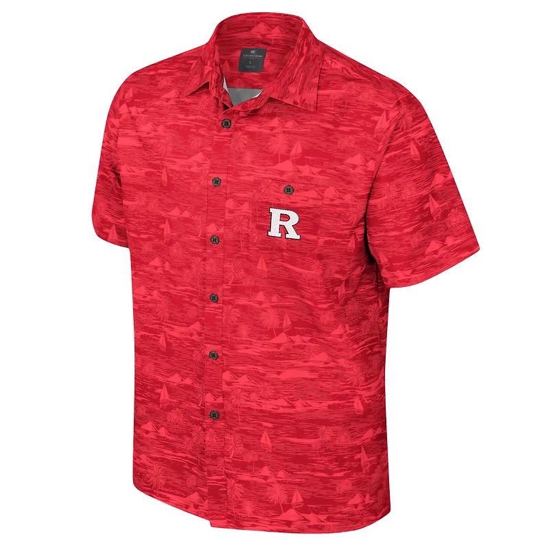 Men's Colosseum Scarlet Rutgers Knights Ozark Button-Up Shirt