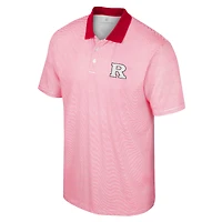 Colosseum White/Scarlet Rutgers Scarlet Knights Print Stripe Polo Homme