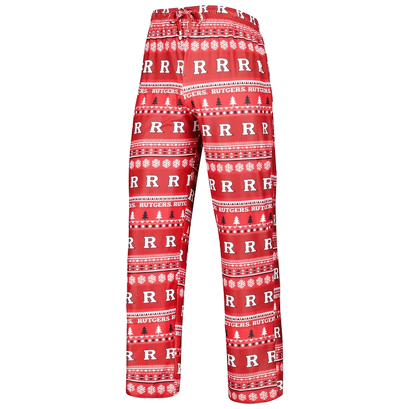 Ensemble de nuit pour homme Concepts Sport Scarlet Rutgers Knights Swivel avec haut à manches longues et pantalon