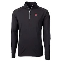 Men's Cutter & Buck Black Rutgers Scarlet Knights Big Tall Adapt Eco Knit Quarter-Zip Pullover Jacket