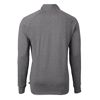 Men's Cutter & Buck  Heather Black Rutgers Scarlet Knights Big Tall Adapt Eco Knit Quarter-Zip Pullover Top