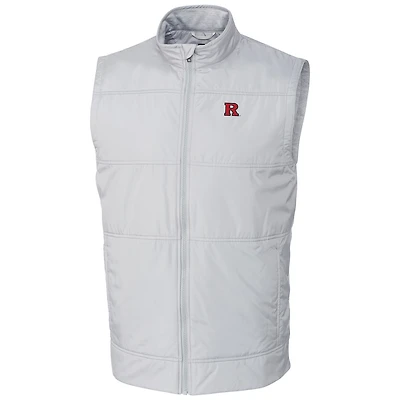 Gilet zippé intégral Stealth pour homme, argent, Cutter & Buck, Rutgers Scarlet Knights