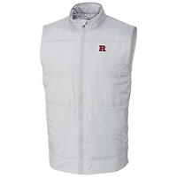 Gilet zippé intégral Stealth pour homme, argent, Cutter & Buck, Rutgers Scarlet Knights