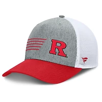 Casquette ajustable Fanatics Heather Grey/Scarlet Rutgers Scarlet Knights Profile Trucker pour hommes