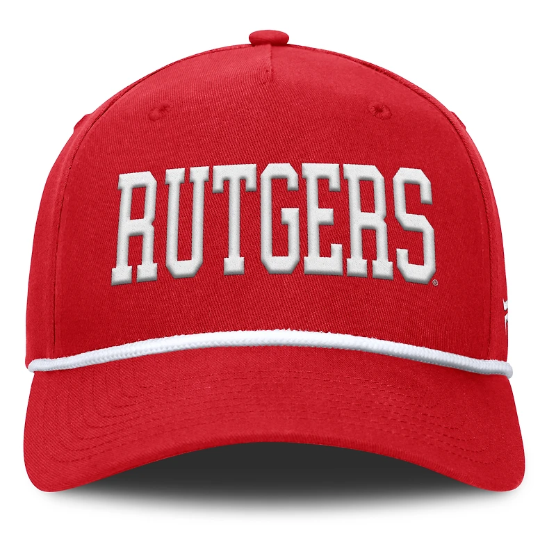 Men's Fanatics Scarlet Rutgers Scarlet Knights Foul Ball Rope Adjustable Hat