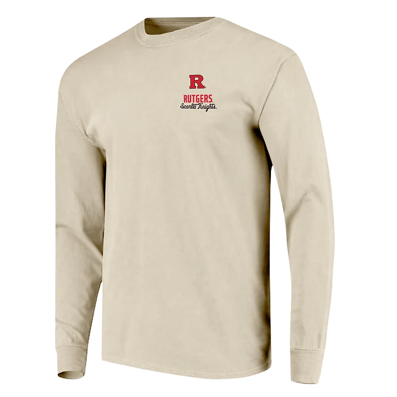 T-shirt à manches longues pour homme, motif mascotte des Scarlet Knights de Rutgers, couleurs confort