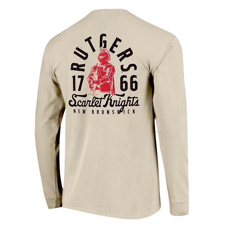 T-shirt à manches longues pour homme, motif mascotte des Scarlet Knights de Rutgers, couleurs confort