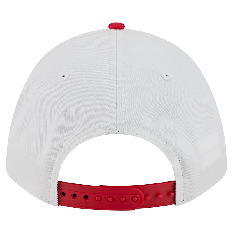 Men's New Era White/Scarlet Rutgers Scarlet Knights Arch Two-Tone Rope 9FORTY A-Frame M-Crown Adjustable Hat