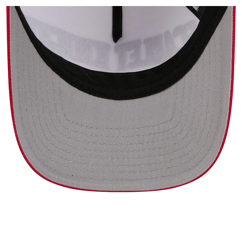 Men's New Era White/Scarlet Rutgers Scarlet Knights Arch Two-Tone Rope 9FORTY A-Frame M-Crown Adjustable Hat