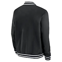 Veste aviateur zippée décontractée Nike noire Rutgers Scarlet Knights Sideline pour homme