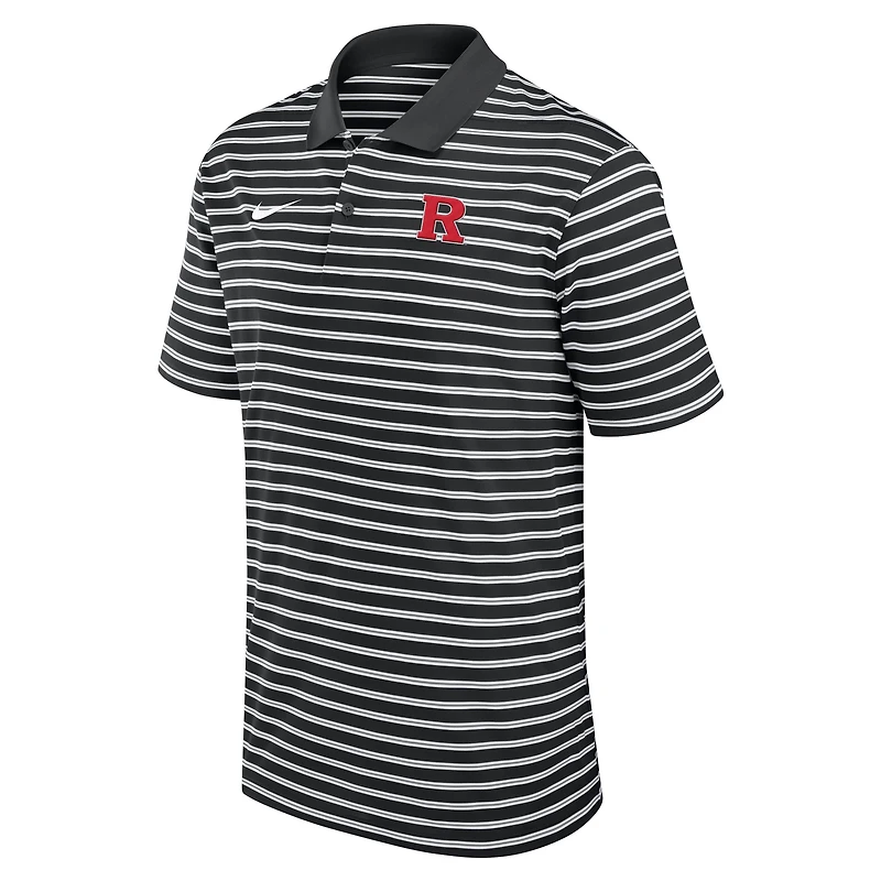 Polo Nike Victory Stripe Performance noir pour homme des Scarlet Knights de Rutgers