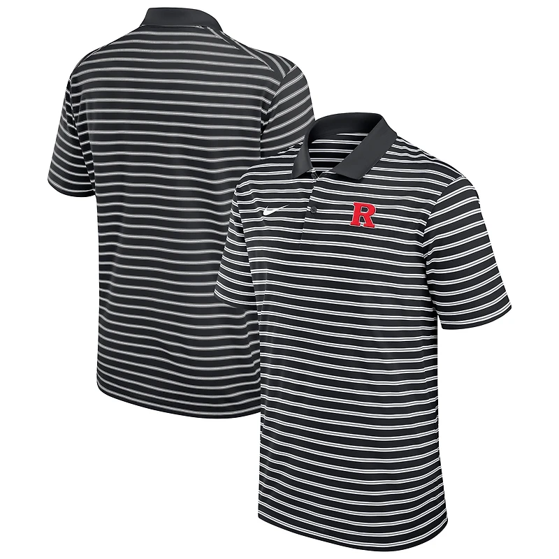 Polo Nike Victory Stripe Performance noir pour homme des Scarlet Knights de Rutgers