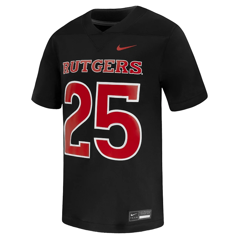 Men's Nike #25 Black Rutgers Scarlet Knights Untouchable Replica Game Jersey