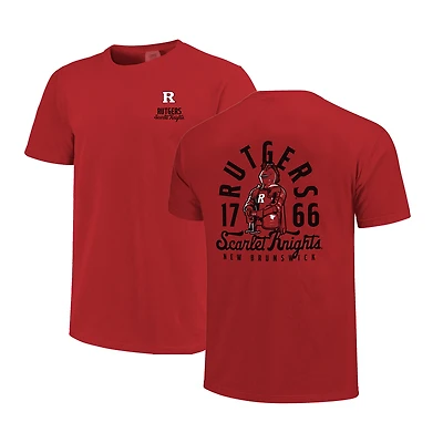 Men's Scarlet Rutgers Knights Comfort Colors Mascot Overlay T-Shirt