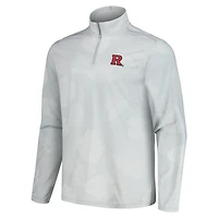 Veste à demi-zip Tommy Bahama gris Rutgers Scarlet Knights Delray Frond IslandZone pour hommes