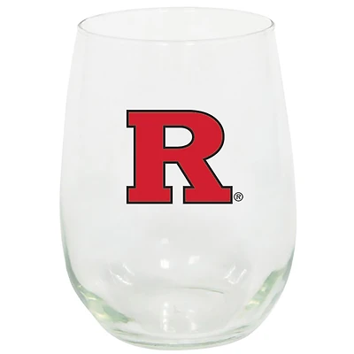 Chevaliers écarlates de Rutgers 15 oz. Verre à vin sans pied