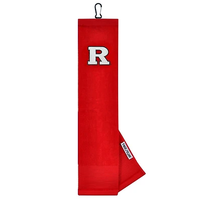 Serviette de toilette Rutgers Scarlet Knights 16" x 24" à trois volets, motif visage et club