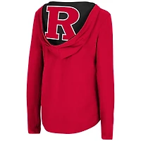 Women's Colosseum Scarlet Rutgers Knights Catalina Hoodie Long Sleeve T-Shirt