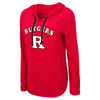 T-shirt à capuche léger manches longues pour femme Colosseum Scarlet Rutgers Knights My Lover