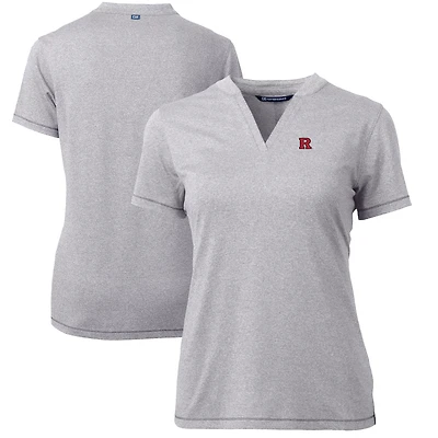 Women's Cutter & Buck Heather Gray Rutgers Scarlet Knights Forge Blade V-Neck Top