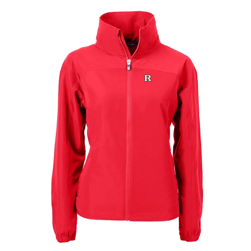 Women's Cutter & Buck  Scarlet Rutgers Knights Charter Eco Recycled Full-Zip Jacket