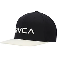 Men's RVCA Black/White Twill II Snapback Hat