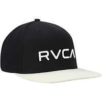 Men's RVCA Black/White Twill II Snapback Hat