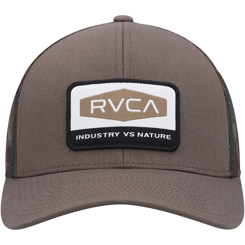Men's RVCA Brown Mission Trucker Snapback Hat