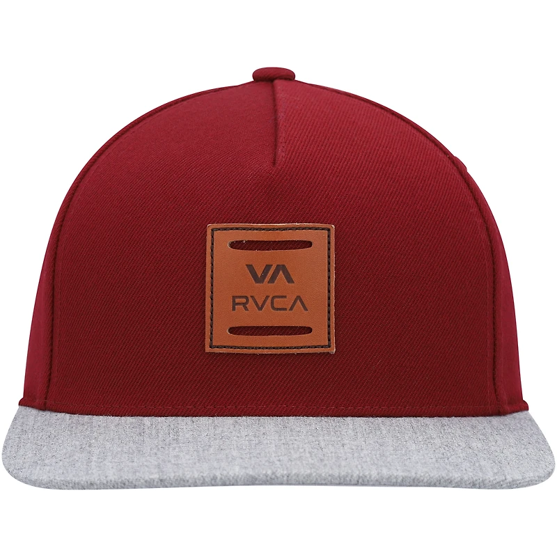 Casquette RVCA All The Way Snapback bordeaux/gris pour hommes