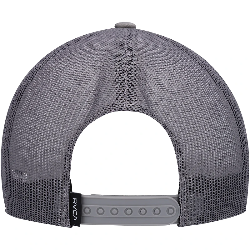 Casquette Snapback de camionneur imprimée RVCA gris avec mot-symbole VA ATW pour hommes