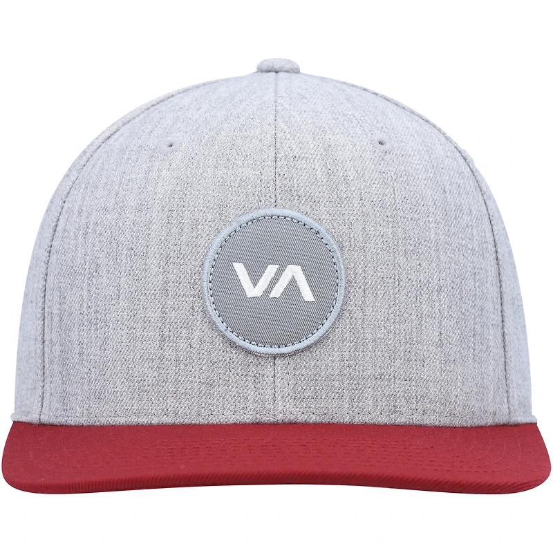 Men's RVCA Heather Gray/Red Patch Adjustable Snapback Hat