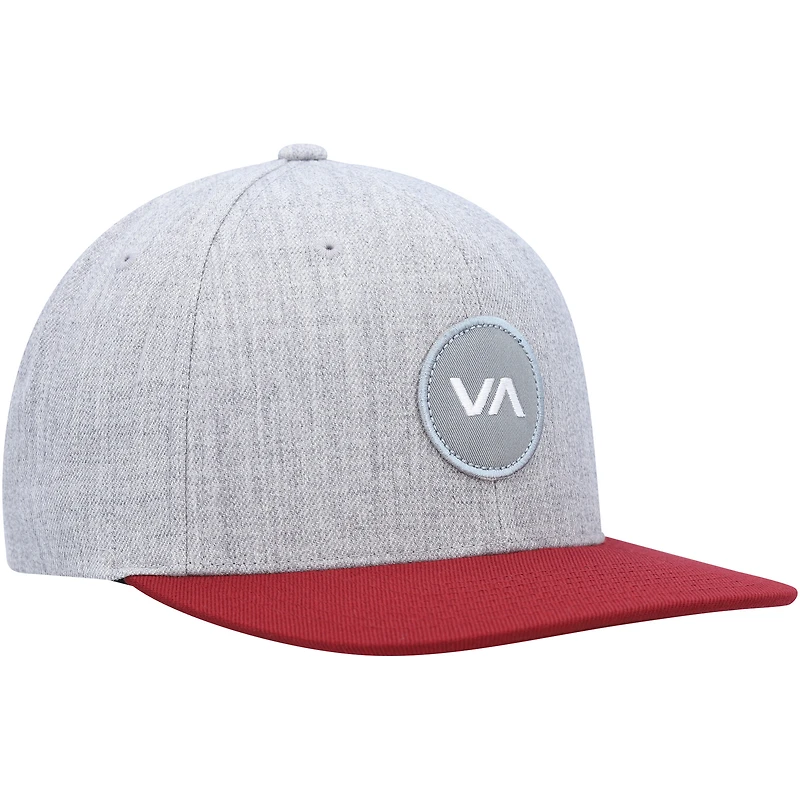 Men's RVCA Heather Gray/Red Patch Adjustable Snapback Hat