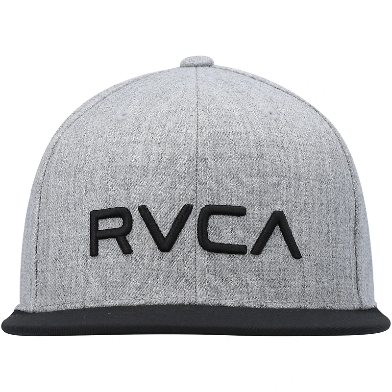 Casquette RVCA Snapback en sergé gris chiné/noir II pour homme