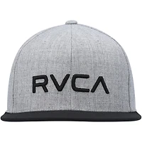 Casquette RVCA Snapback en sergé gris chiné/noir II pour homme