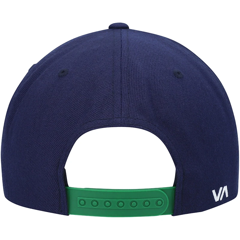 Hommes RVCA Navy/Green Twill II - Casquette Snapback