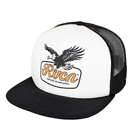 Casquette trucker ajustable RVCA On Wings blanche et noire pour homme