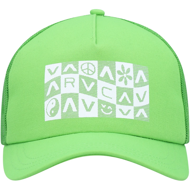 Casquette Snapback RVCA à carreaux verts pour femmes