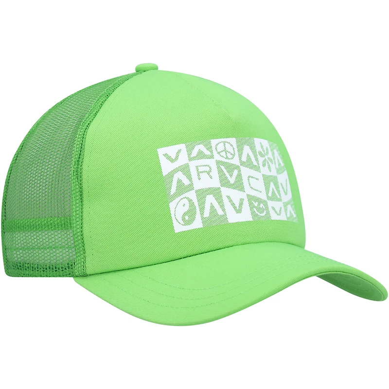 Casquette Snapback RVCA à carreaux verts pour femmes