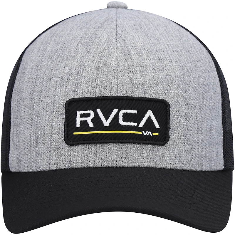 Youth RVCA Heather Gray/Black Ticket Trucker III Snapback Hat