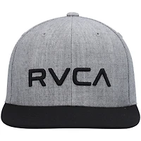 Casquette snapback en sergé à logo gris chiné/noir RVCA pour jeune