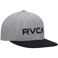 Casquette snapback en sergé à logo gris chiné/noir RVCA pour jeune