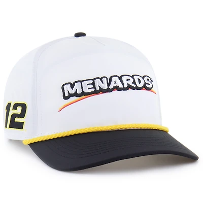 Men's '47 White/Black Ryan Blaney brrr° Menards Rope Hitch Adjustable Hat