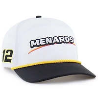Men's '47 White/Black Ryan Blaney brrr° Menards Rope Hitch Adjustable Hat