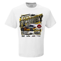 T-shirt blanc à damier pour homme, Ryan Blaney, vainqueur de la course Coke Zero Sugar 400 2025