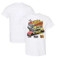 T-shirt blanc à damier pour homme, Ryan Blaney, vainqueur de la course Cracker Barrel 400 2025