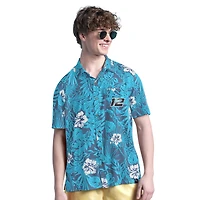 Men's Margaritaville Ryan Blaney Blue Palm Shade Full-Button Shirt