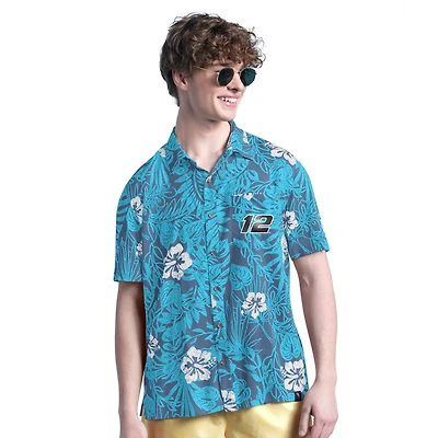 Men's Margaritaville Ryan Blaney Blue Palm Shade Full-Button Shirt