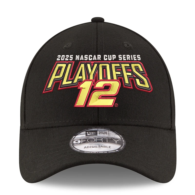 Casquette ajustable 9FORTY noire New Era pour homme, Ryan Blaney, éliminatoires NASCAR Cup Series 2025